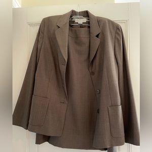 Brooks Brothers brown 100% wool suit (blazer and skirt)